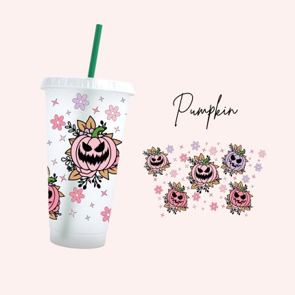 pumpkin 24oz uv dtf cold cup wrap