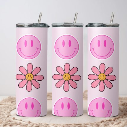 retro smile 20oz tumbler wraps