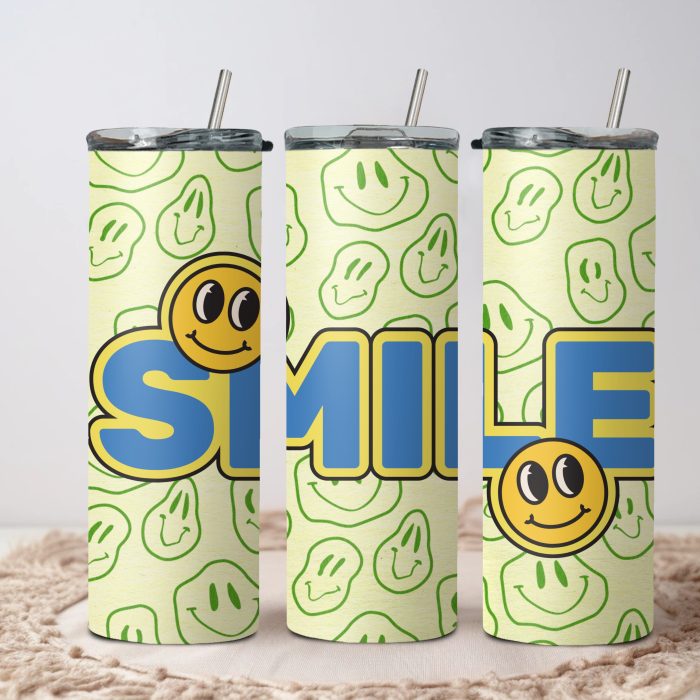 retro smile 20oz tumbler wraps