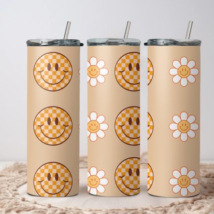 retro smile 20oz tumbler wraps