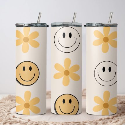 retro smile 20oz tumbler wraps