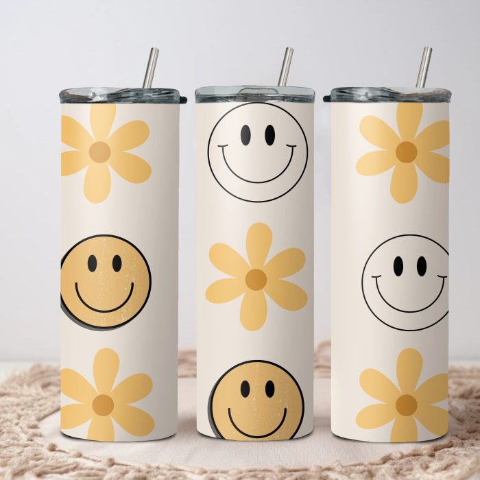 retro smile 20oz tumbler wraps