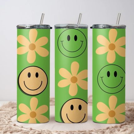 retro smile 20oz tumbler wraps