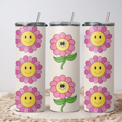 retro smile 20oz tumbler wraps
