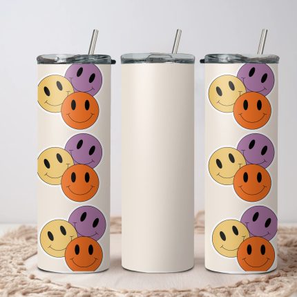 retro smile 20oz tumbler wraps