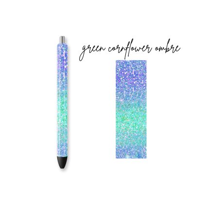 green cornflower ombre pen wrap