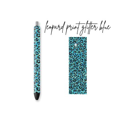 leopard print glitter blue pen wraps