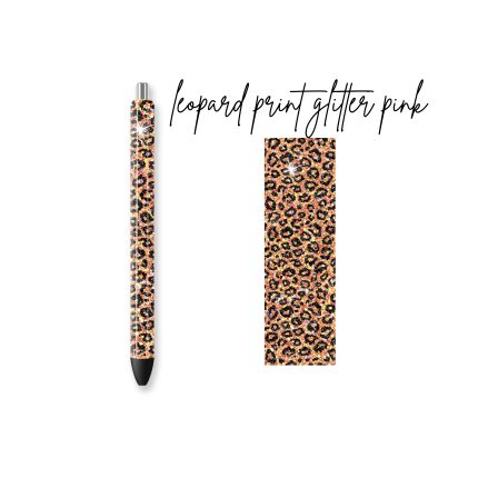 leopard print glitter orange pen wraps