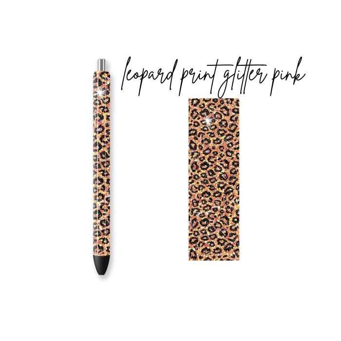 leopard print glitter orange pen wraps
