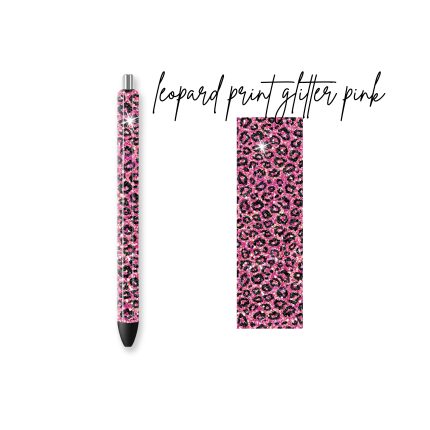 leopard print glitter pink pen wraps