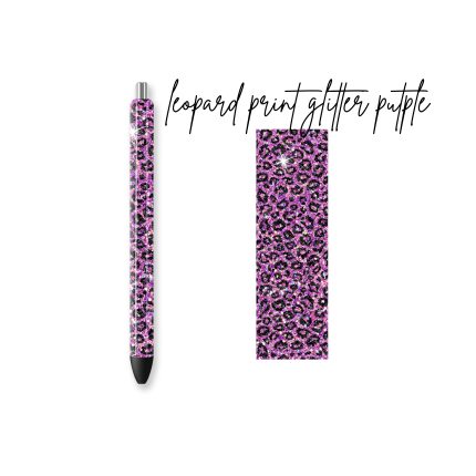 leopard print glitter putple pen wraps