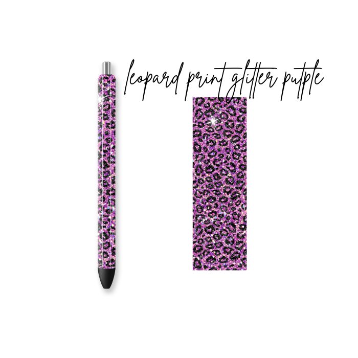 leopard print glitter putple pen wraps