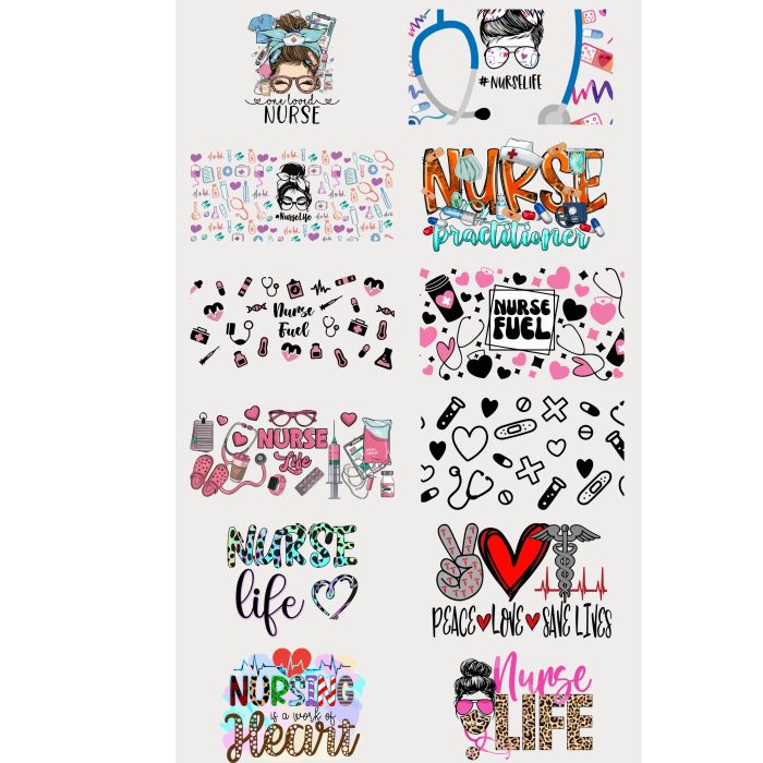 nurse premade uv dtf gang sheet