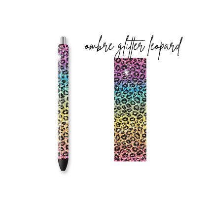 ombre glitter leopard pen wraps