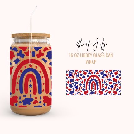 4th of july 16oz uv dtf cup wraps