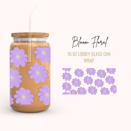BloomFloral 16oz uv dtf cup wraps