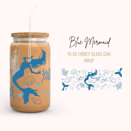 BlueMermaid 16oz uv dtf cup wraps