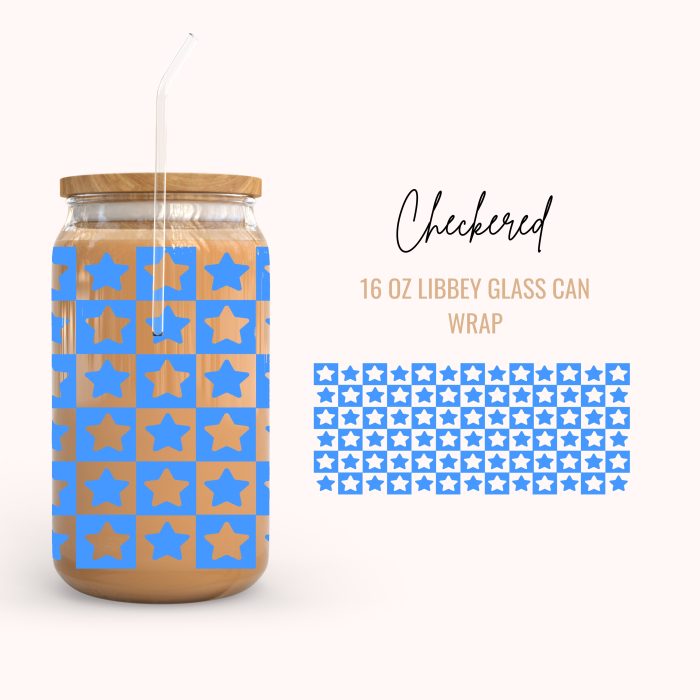 Chechered 16oz uv dtf cup wraps (2)