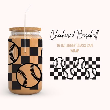 CheckeredBaseball 16oz uv dtf cup wraps