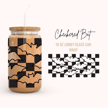 CheckeredBat 16oz uv dtf cup wraps