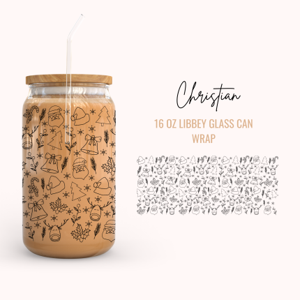 Christmas 16oz uv dtf cup wraps