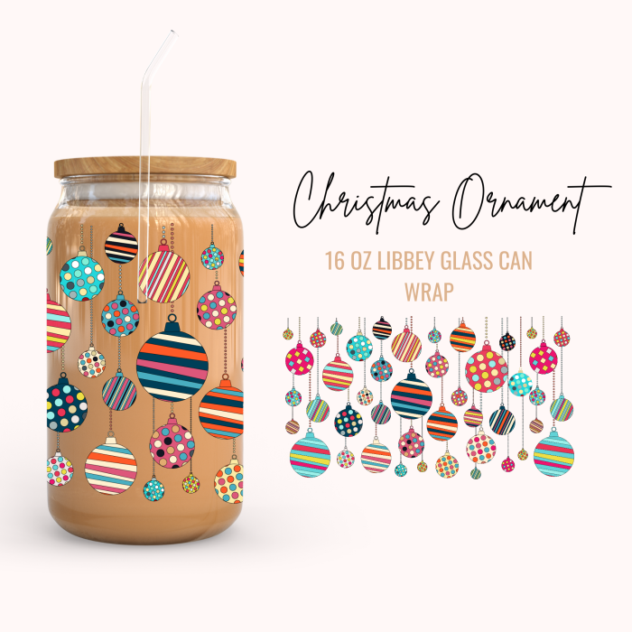 Christmas Ornaments 16oz uv dtf cup wraps