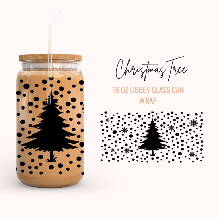Christmas Tree 16oz uv dtf cup wraps