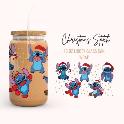 ChristmasStitch 16oz uv dtf cup wraps