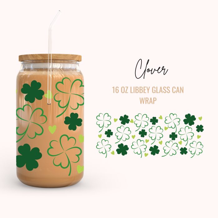 Clover 16oz uv dtf cup wrap
