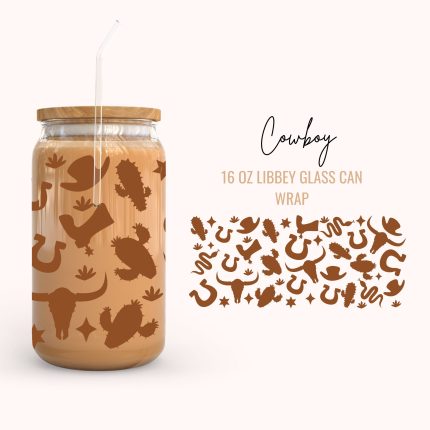 Cowboy 16oz uv dtf cup wraps
