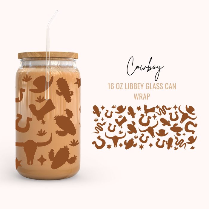Cowboy 16oz uv dtf cup wraps