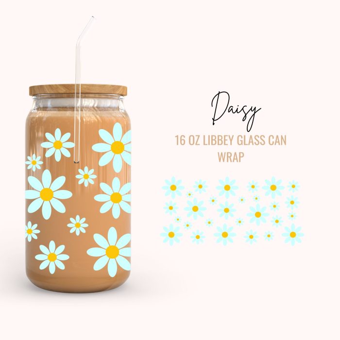 Daisy 16oz uv dtf cup wraps