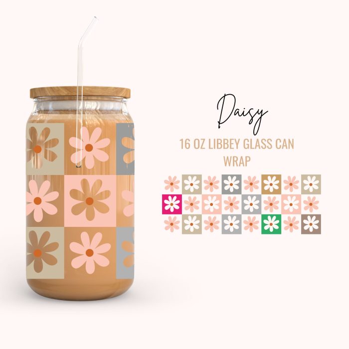 Daisy 16oz uv dtf cup wraps