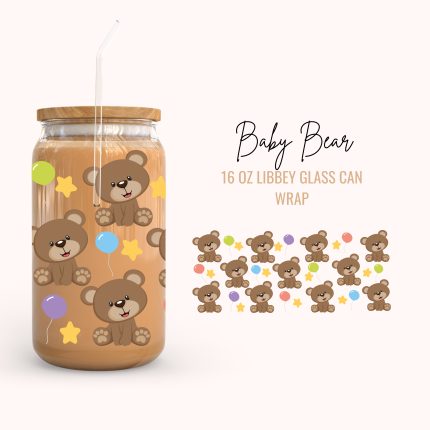baby bear 16oz uv dtf cup wraps