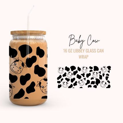 baby cow 16oz uv dtf cup wraps