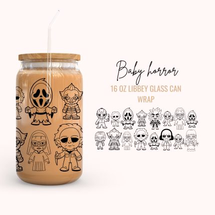 baby horror 16oz uv dtf cup wraps