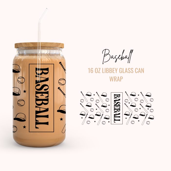 baseball 16oz uv dtf cup wraps