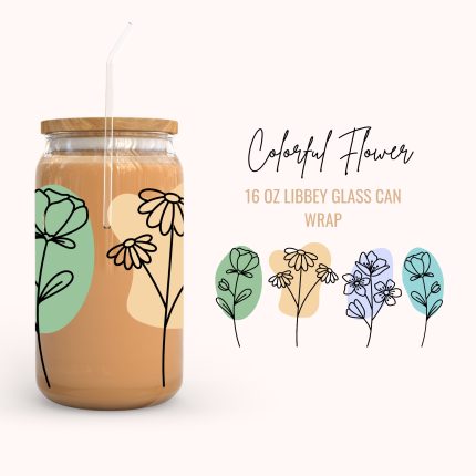 flower 16oz uv dtf cup wraps