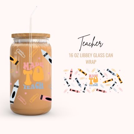 teach 16OZ UV DTF cup wraps