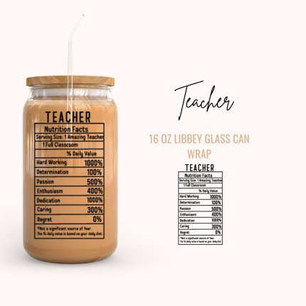 teacher 16OZ UV DTF cup wraps